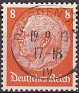 Germany 1933 Von Hindenburg 8 Pfennig Rojo Scott 420